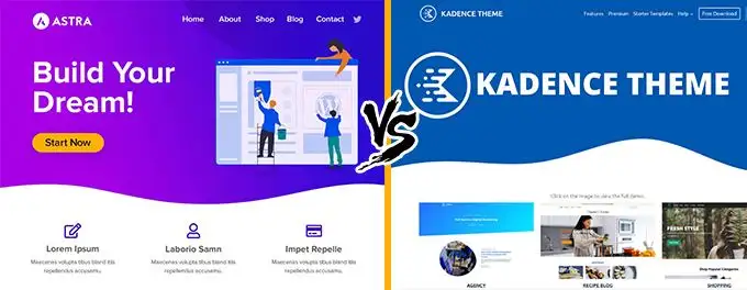 Astra vs Kadence comparison Astra vs Kadence