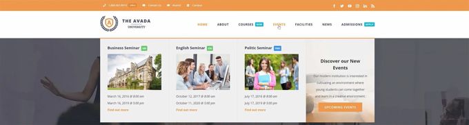 Avada Theme megamenu Avada Theme review megamenu