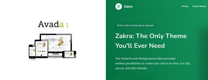 Avada vs Zakra review Avada vs Zakra comparison