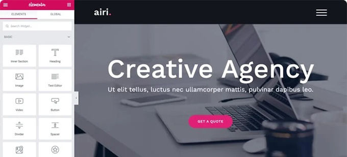 best Elementor themes - Airi