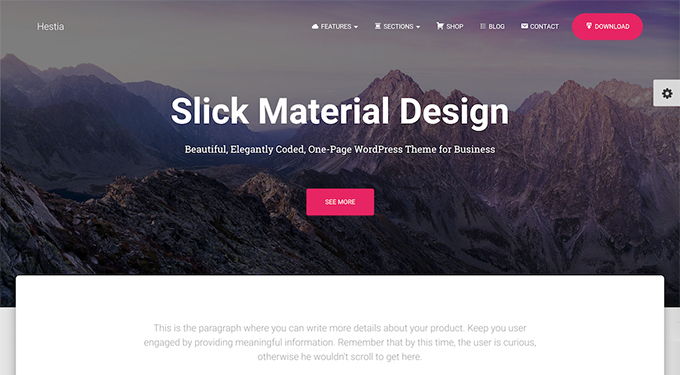 best Elementor themes - Hestia