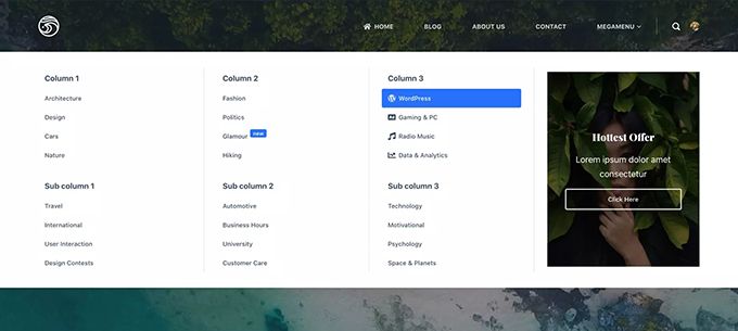 Blocksy review Mega Menu Blocksy Theme review Mega Menu