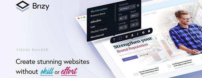 Brizy best Wordpress pagebuilder
