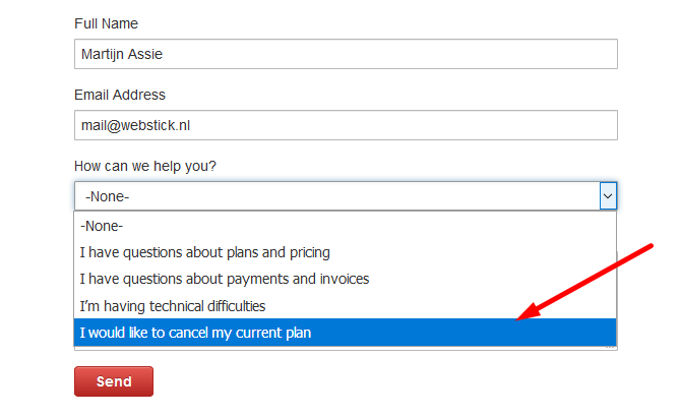 Shutterstock cancel plan standard option in their form Shutterstock cancel plan standard option in their form