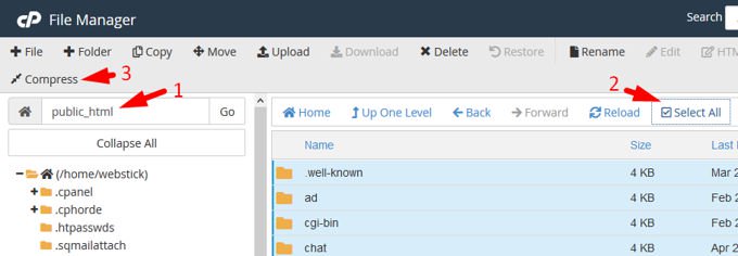 Compress files with Cpanel Compress files with Cpanel
