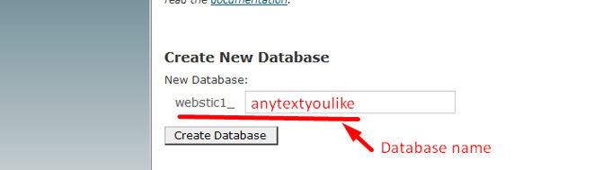 Database name Database name