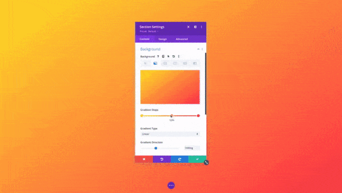 Gradient customization with Divi