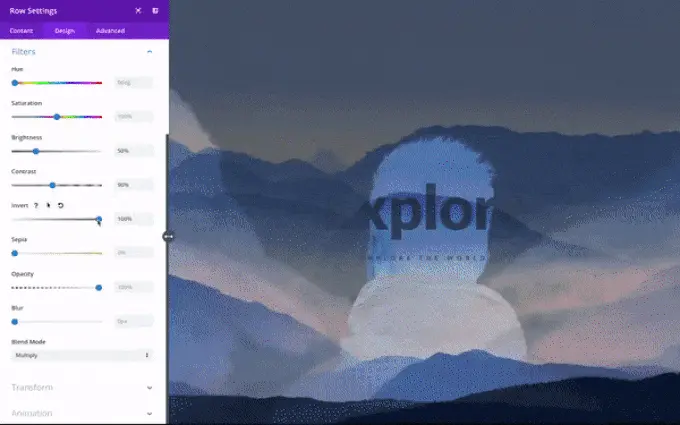 Dynamic design tools in Divi