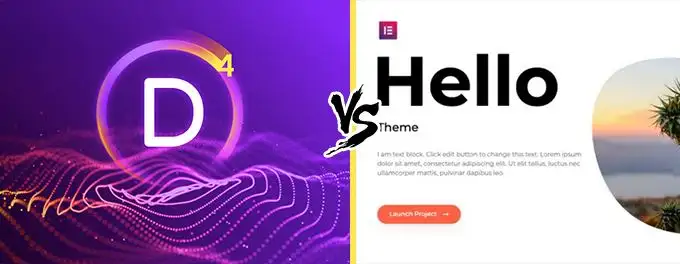 Divi vs Hello comparison Divi vs Hello