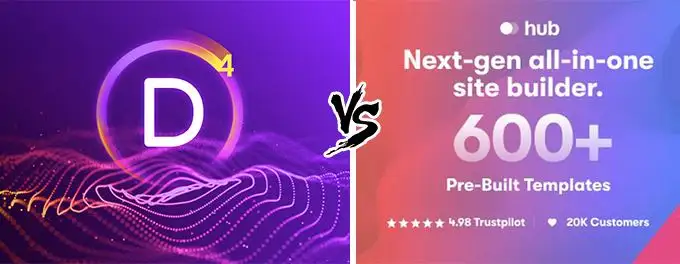 Divi vs Hub comparison Divi vs Hub