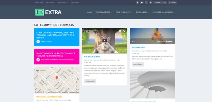 Extra Theme Blog Post Formats Extra Theme Review Blog Post Formats