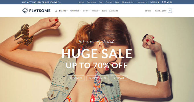 Overview of Flatsome theme for eCommerce
