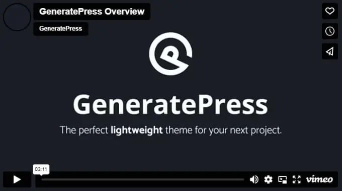 GeneratePress customization tutorial video