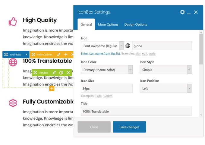Impreza Theme Page Builder Features