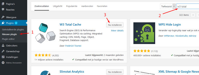 install W3 Total Cache installing W3 Total Cache