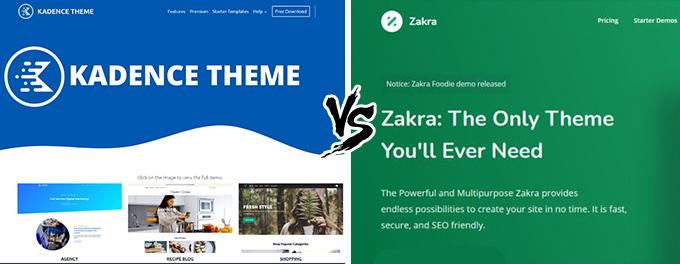 Kadence vs Zakra review Kadence vs Zakra