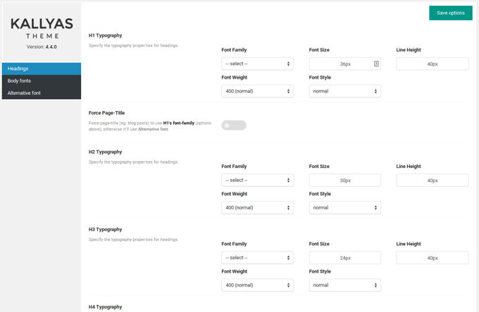 Kallyas fonts Kallyas fonts