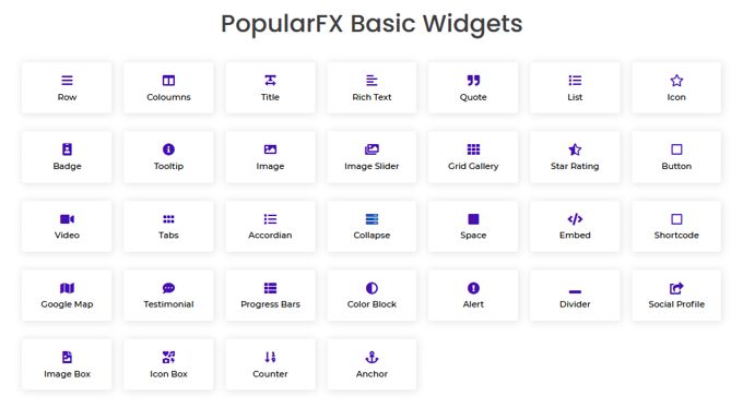 Advanced elements in PopularFX theme