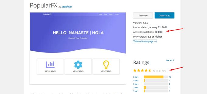 User feedback and ratings for PopularFX theme