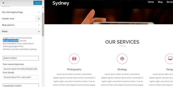 Sydney review Google Fonts Sydney Theme review Google Fonts