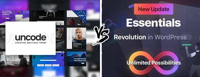 Uncode vs Essentials comparison Uncode vs Essentials