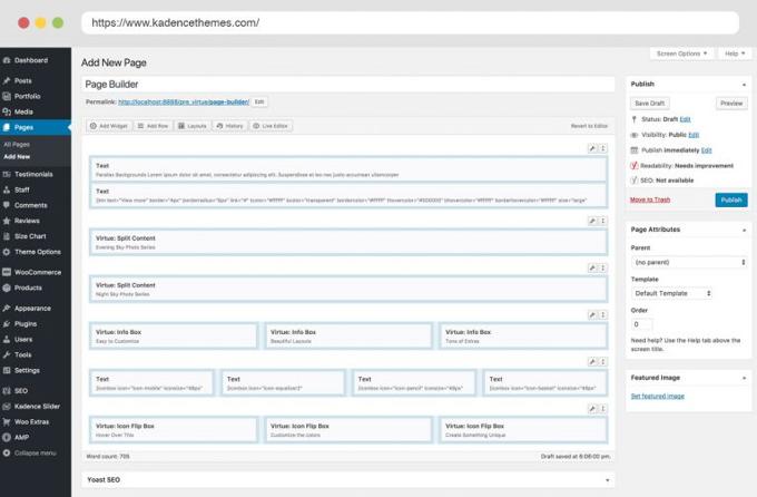 Page Builder Support in Virtue Theme