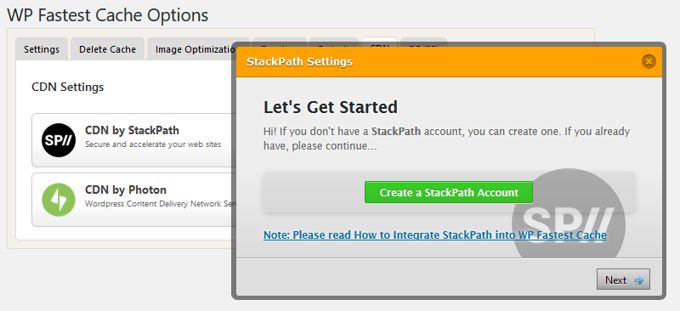 WP fastest cache Stackpath create account WP fastest cache Stackpath create account