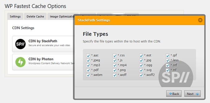 WP fastest cache Stackpath file types WP fastest cache Stackpath file types
