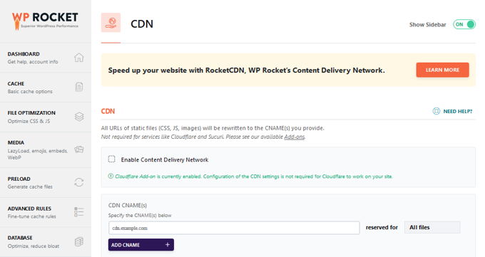 WP-Rocket Cloudflare CDN WP-Rocket CDN