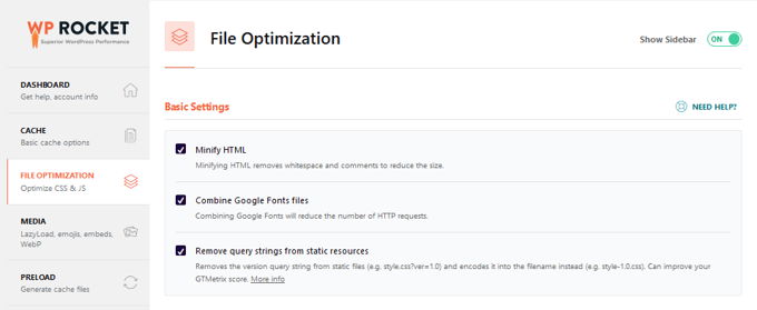 WP-Rocket optimize files WP-Rocket review optimize files