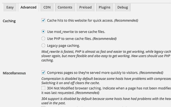 WP Super Cache compression WP Super Cache compression